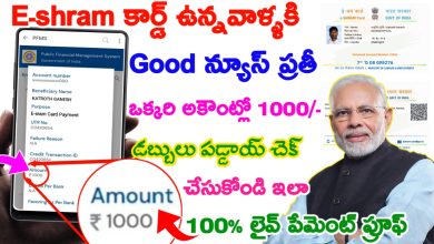 Photo of ఈ శ్రామ్ కార్డు డబ్బులు ఎలా చెక్ చేయాలి | How to Check e Shram card Amount | e shram card 1000 Rupees